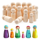 Muñecos De Madera Kit Completo X 5 Peg Dolls Combinados