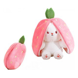 Bonito Forma Conejo De Fresa Zanahoria Peluche 18 Cm Kawaii