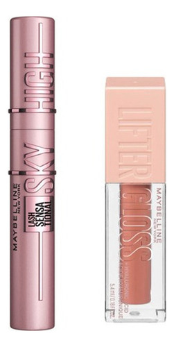 Kit Maybelline Mascara Sky + Brillo Lifter Gloss Para Labios