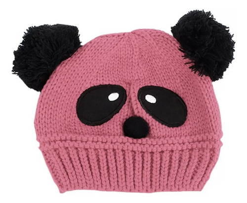 Gorro Infantil De Lana Oso Panda Con Orejas Invierno Hw-054