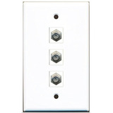 Riteav Cable Coaxial De 3 Puertos Tv Ftype Wall Plate