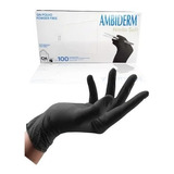 100 Guantes Negros Nitrilo Chef Cocina Dental 