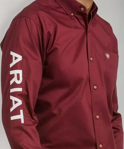 Camisa Ariat Para Caballero Con Logo En Manga Larga Fitted
