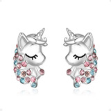 Aretes De Unicornio De Plata De Ley 925 Para Niñas, Regalos