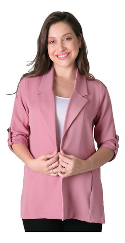 Saco Formal Blazer Mujer Rosa Stfashion 79304601