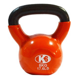 Pesa Rusa Mancuerna Encauchetada Kettlebell Gym K6 8kg Color Naranja