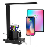 Lámpara De Escritorio Led Cozoo Con 2 Puertos De Carga Usb, 