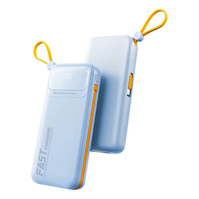 Power Bank Batería Portátil 30000mah HARMEI DX248 Con 2 Tipo C\u002Flt Cable,Pd22.5w\u002F3a Carga Super Rápida Con Pantalla Digital,5 De Salida Y 2 De Entrada Compatible con iPhone, Xiaomi,Galaxy,huawei,Azul | Envío gratis
