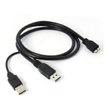 Un Cable Micro Usb B 3.0 Y Doble A Para Mover El Disco Duro