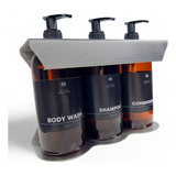 Set Dispenser Ducha Personalizado Shampoo Jabon - Acero Inox