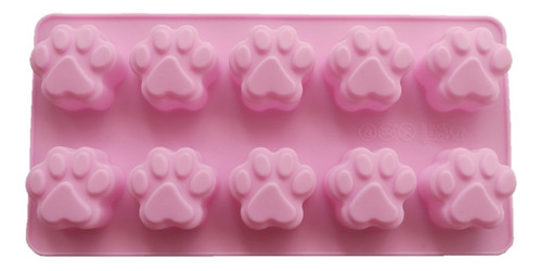 Molde Silicona Patas Huellas De Perros Repostería X 10