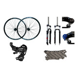 Roda K7 Cambio Shimano Tx800  Suspensão C/trava  Corrente K7