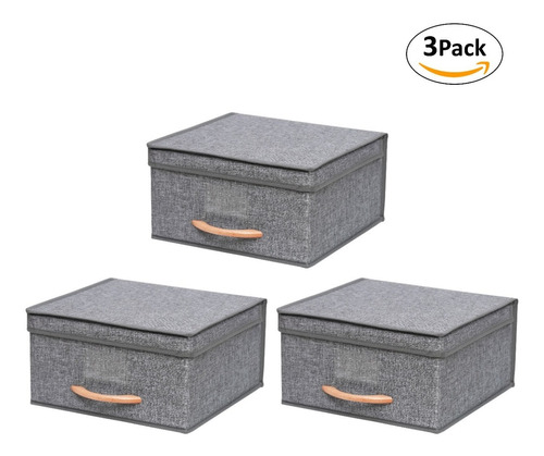 Pack 3 Cajas Organizadoras Plegables Closet Ropa Varios (s)