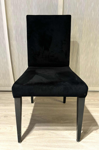 Silla De Madera Pana Negra Liquido