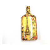 Botella Con Decoupage Paris