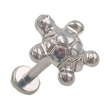 Piercing Labret Astm F136 G23 Acero Titanio Tortuga Tragus