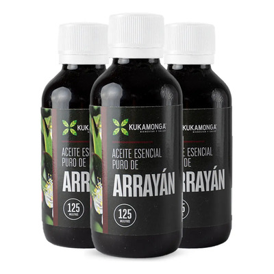 Kit de 3 Frascos | Aceite Esencial de Arrayán | 125 ml cada uno | Purifica y Refresca el Ambiente | Apoya la Salud Respiratoria | Propiedades Antisépticas Naturales | Ideal para Uso Terapéutico | Meses sin interés