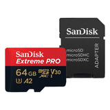 Sandisk Tarjeta Memoria Micro Sd 64g + Adaptador 4k V30