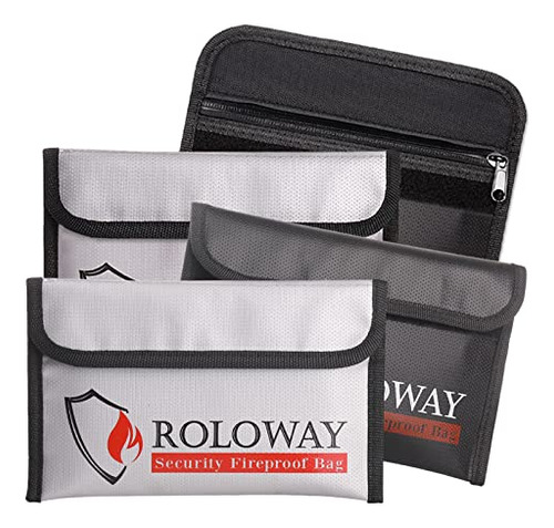 Rolloway - Bolsa Pequeña Ignífuga (12,7 X 20,3 Cm), No Pica