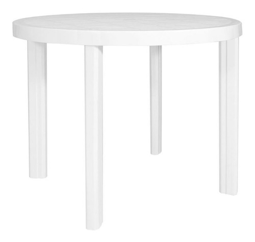 Mesa Redonda Plastica Garden Life Guinea Blanca De 90cm