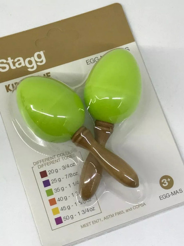 Stagg Segms Maracas Mango Corto Por Par Color Verde