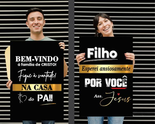  Kit 2 Un Placas Boas Vindas Para Igreja Grupo Jovem 40x60cm