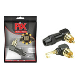 6 Plug Rca 90 Graus Profissional 24k Premium Áudio E Vídeo