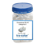 Frasco Ficha Rj-45 Cat-6 Envase Por 100 Unidades Tracolor