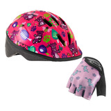 Casco Niña + Guante Gel Bicicleta Patines Skate Monopatin