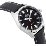 Reloj Hombre Casio Edifice Efv-100l-1a Cuero Negro Caja Acer Color Del Bisel Plateado