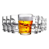 6 Vasos Cerveceros Shopero Cervecero 540ml Estilo Calavera