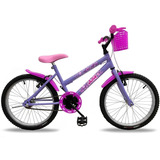 Bicicleta Feminina Aro 20 Infantil Lilas Power Bike Bella