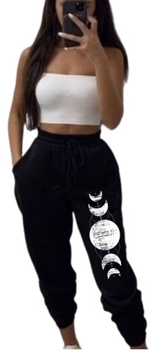 Calça Moletom Sol E Lua Premium Preto Confortável Leve