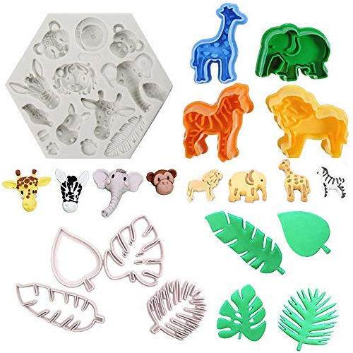 Juego De 9 Moldes Fondant De Animales De Safari De Selv...