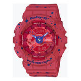 Baby G Mujer Ba 110st 4a Original Sumergible Rojo