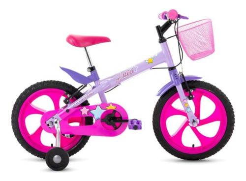 Bicicleta Infantil Aro 16 Lumi Com Cesta Houston Com Rodinha