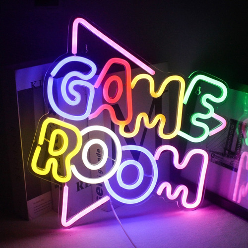 Letrero Led Neon Game Room En Acrilico De 3 Mm 33*35cm