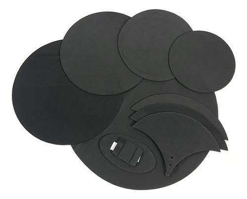 Juego De 5 Platillos Para Batería Mute Pads Y 8 Unidades Sil