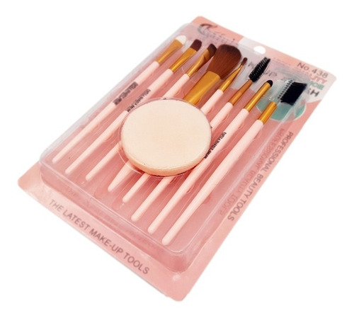 Set Brochas Maquillaje Ojos Calidad Belleza + Esponja Suave