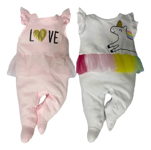 Kit 2 Mamelucos Algodon Kiss Tutu