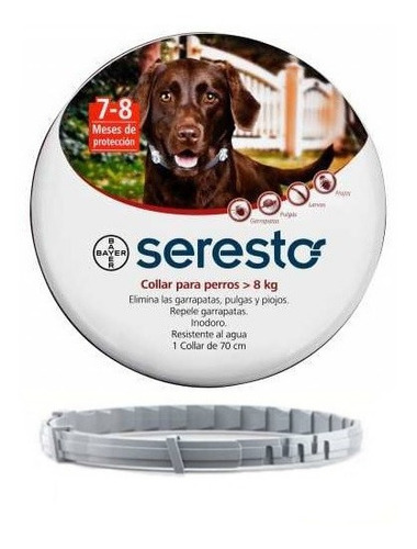 Seresto, Collar Antiparasitario Para Perro De Más De 8 Kg 