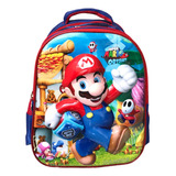 Mochila Escolar 3d Pequena Infantil Super Mario Bros Menino