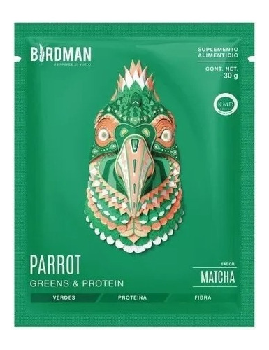 Proteina Birdman Parrot Vegano Sobre Con 30g 1 Serv
