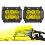 2 Faros Led 18w Amarillo 12/24v Camion Moto 4x4 Neblina Auto