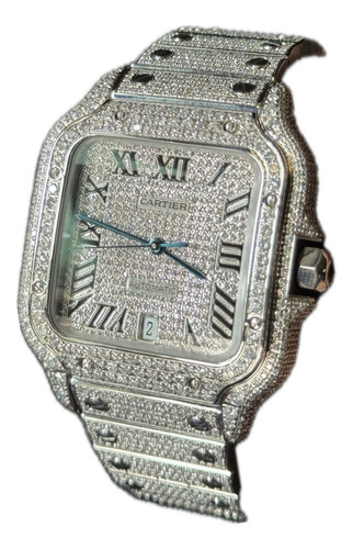 Cartier Santos Large Con Diamantes Full Iced Out