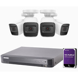 Kit Seguridad Dvr Hikvision 4 Camaras Full Hd Disco Rigido 1tb