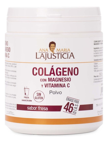 Colágeno Con Magnesio Y Vitamina C 350g Sabor A Fresa