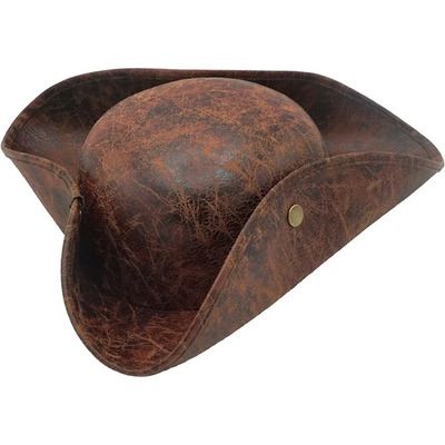Sombrero De Pirata De Piel Sintética Marrón Con Forma De Tri | Envío gratis