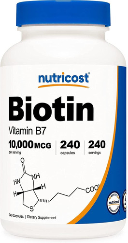 Biotina Premium 10,000mcg 240 Capsulas Cabello Uñas Piel