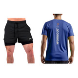 Conjunto Deportivo Workout Remera + Shorts Con Calza Gdo